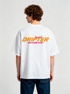 Minimal Legend Drifter Skyline GTR Bold Orange Red Racing Text Back Print T-Shirt