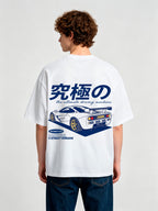 Vintage McLaren F1 GTR Longtail Supercar Japanese Kanji Racing Graphic Back Print T-Shirt