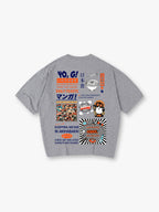 Vintage Akihabara Japan Manga Ramen Maneki Neko Collage Kanji Text Back Print T-Shirt