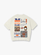 Vintage Akihabara Japan Manga Ramen Maneki Neko Collage Kanji Text Back Print T-Shirt