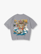 Vibrant Kaiju Octopus Cup Ramen Great Wave Fighter Jets Japanese Kanji T-Shirt