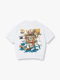 Vibrant Kaiju Octopus Cup Ramen Great Wave Fighter Jets Japanese Kanji T-Shirt
