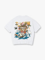 Vibrant Kaiju Octopus Cup Ramen Great Wave Fighter Jets Japanese Kanji T-Shirt
