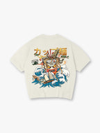 Vibrant Kaiju Octopus Cup Ramen Great Wave Fighter Jets Japanese Kanji T-Shirt