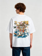 Vibrant Kaiju Octopus Cup Ramen Great Wave Fighter Jets Japanese Kanji T-Shirt