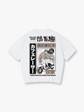 Vintage Anime Girl Scooter Tokyo Cafe Racer Mixed Japanese Text T-Shirt