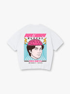 Overthinker Pink Brain Portrait Japanese Text Grid Back Print T-Shirt