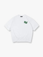 Minimal Green Checkered Racing Flag Small Chest Logo Simple T-Shirt