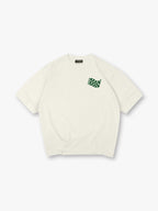 Minimal Green Checkered Racing Flag Small Chest Logo Simple T-Shirt