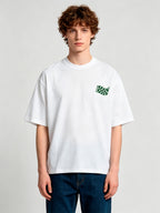Minimal Green Checkered Racing Flag Small Chest Logo Simple T-Shirt