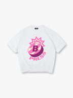 Y2K Pink Purple Bomb B PRESS Explosion Graphic Retro Streetwear T-Shirt