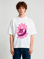 Y2K Pink Purple Bomb B PRESS Explosion Graphic Retro Streetwear T-Shirt