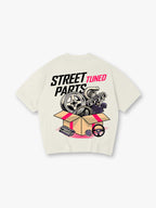 Street Tuned Car Modification Parts Box Graphic Back Print JDM Racing T-Shirt