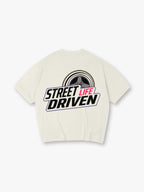 Street Life Driven Retro Whitewall Wheel Back Print  JDM Car Racing T-Shirt