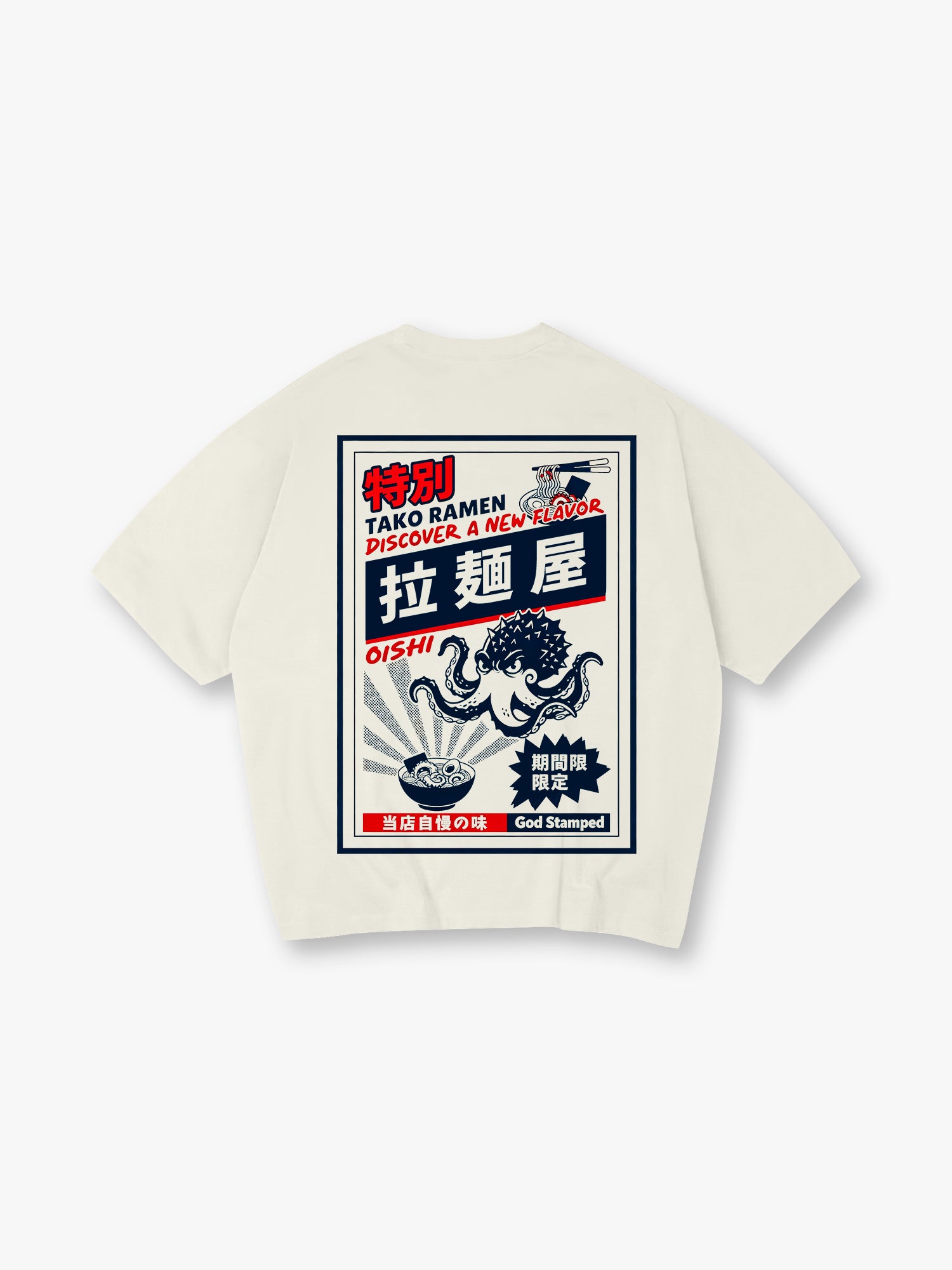 Vintage Japanese Tako Ramen Octopus Graphic T-Shirt