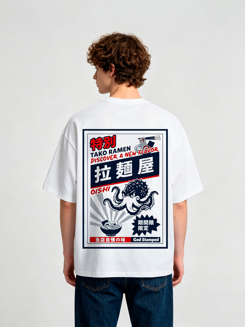 Vintage Japanese Tako Ramen Octopus Graphic T-Shirt
