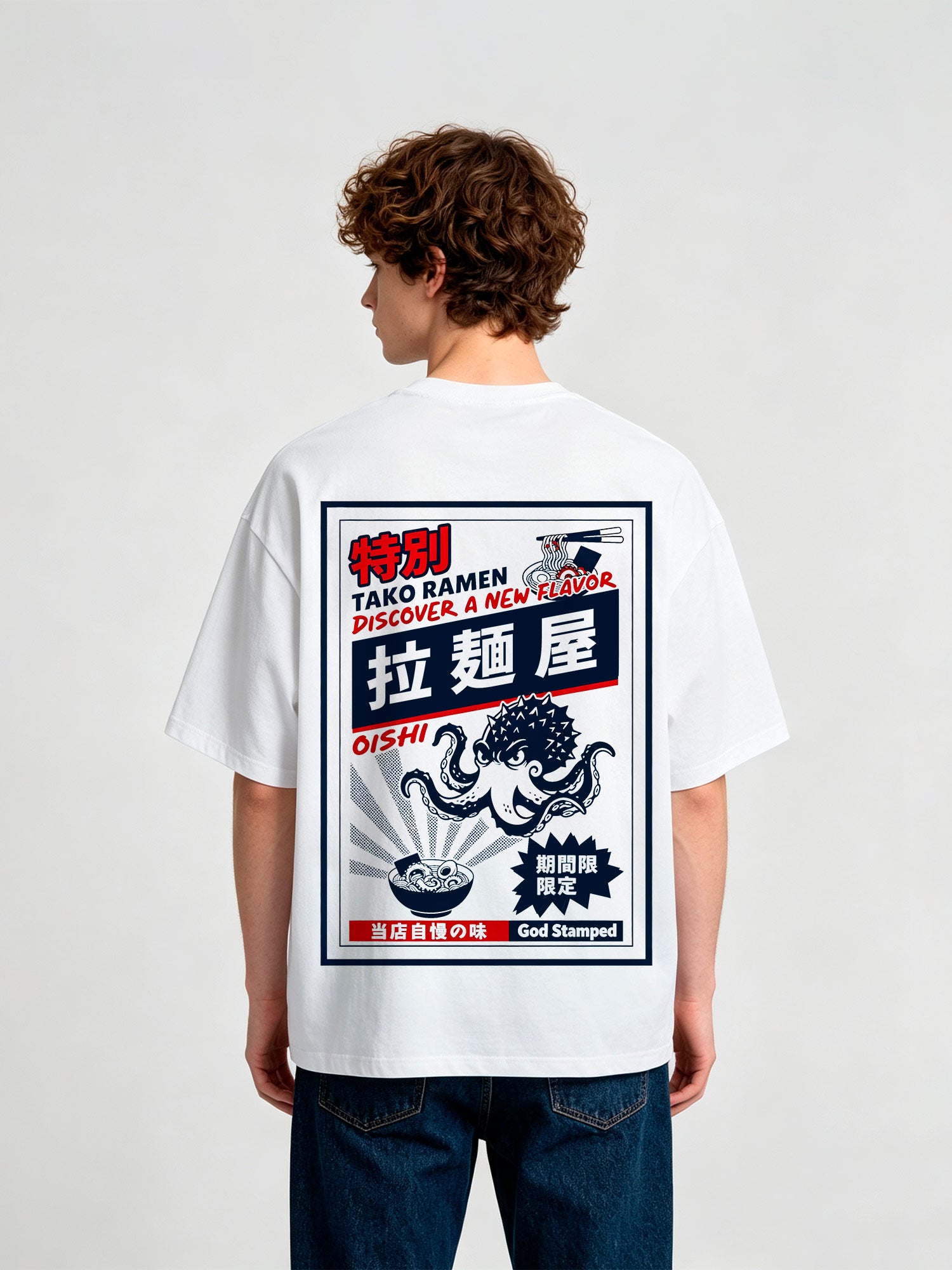 Vintage Japanese Tako Ramen Octopus Graphic T-Shirt