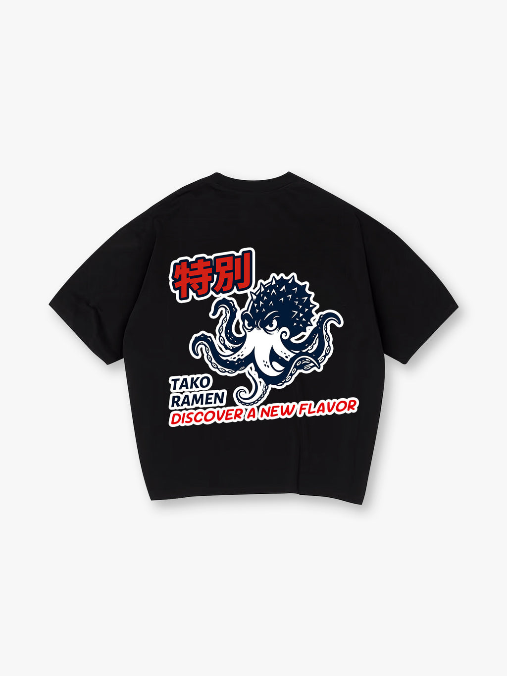 Japanese Tako Octopus Ramen Graphic Cotton Short Sleeve Streetwear T Shirt