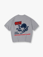 Japanese Tako Octopus Ramen Graphic Cotton Short Sleeve Streetwear T Shirt