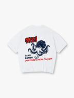 Japanese Tako Octopus Ramen Graphic Cotton Short Sleeve Streetwear T Shirt