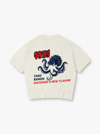 Japanese Tako Octopus Ramen Graphic Cotton Short Sleeve Streetwear T Shirt