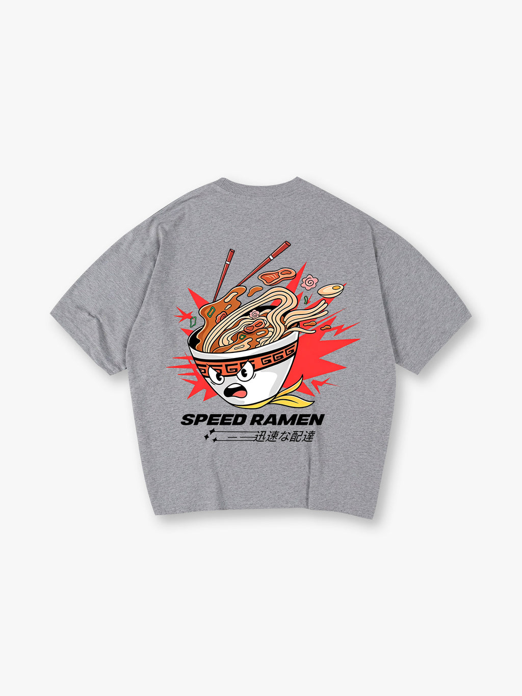 Speed Ramen Japanese Cartoon Noodle Bowl Graphic Short Sleeve T Shirt
