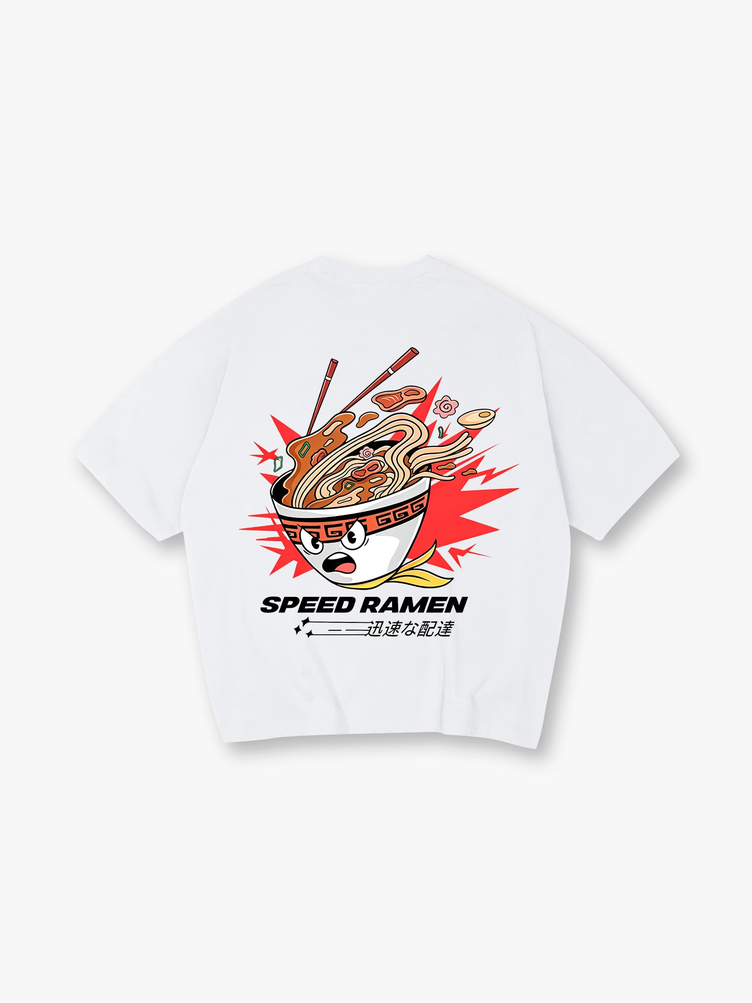 Speed Ramen Japanese Cartoon Noodle Bowl Graphic Short Sleeve T Shirt
