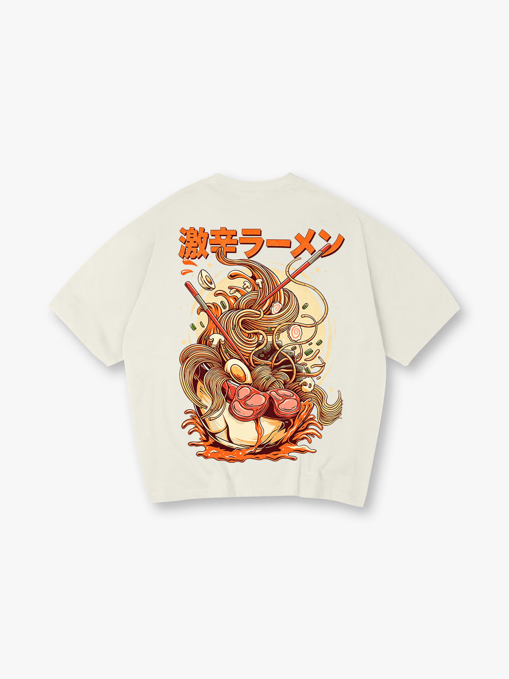 Japanese Extra Spicy Ramen Noodle Vintage Art Graphic Short Sleeve T-Shirt