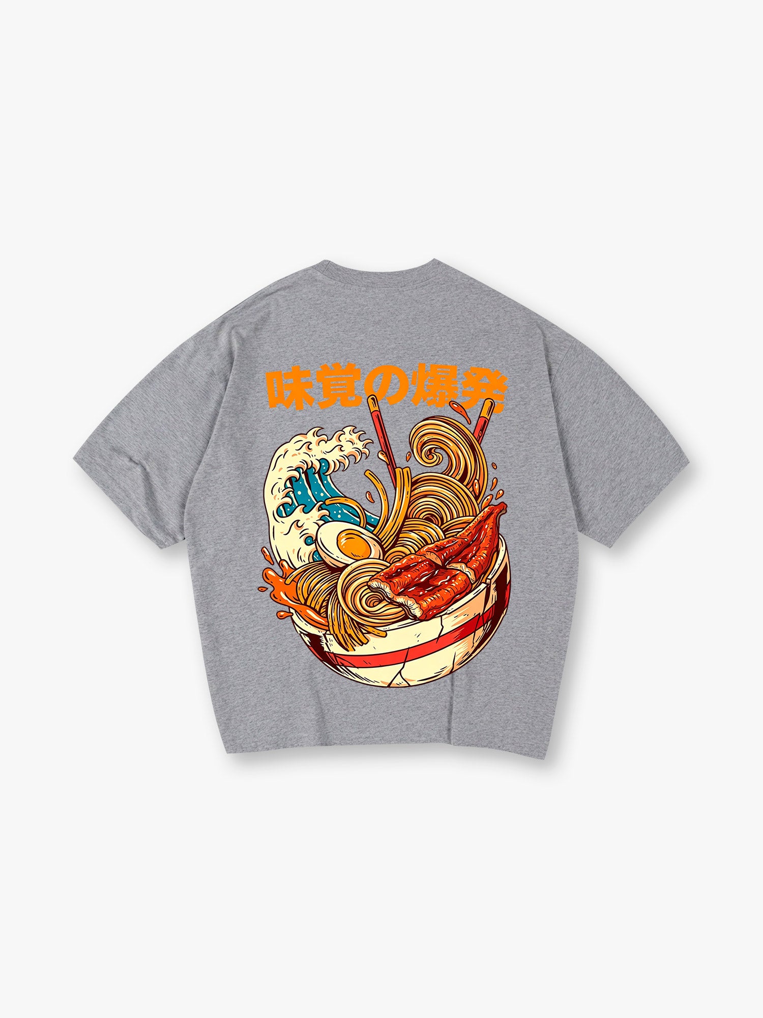 Japanese Great Wave Unagi Ramen Noodle Vintage Graphic Short Sleeve T-Shirt