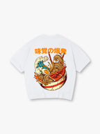 Japanese Great Wave Unagi Ramen Noodle Vintage Graphic Short Sleeve T-Shirt