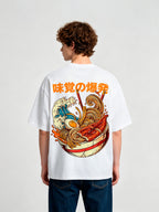 Japanese Great Wave Unagi Ramen Noodle Vintage Graphic Short Sleeve T-Shirt