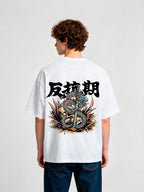 Japanese Dragon Katana Skull Retro Tattoo Graphic Short Sleeve Streetwear T-Shirt