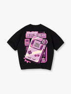 Pink Retro Handheld Game Console Level Clear Pixel Art Graphic T-Shirt