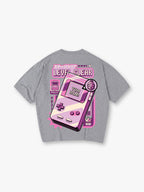 Pink Retro Handheld Game Console Level Clear Pixel Art Graphic T-Shirt