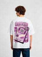 Pink Retro Handheld Game Console Level Clear Pixel Art Graphic T-Shirt