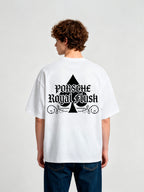 Porsche Royal Flush Spade Gothic Letter Vintage Graphic Cotton Short Sleeve T-Shirt