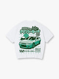 JDM Drift Mode Skyline GT-R Fuji Mountain Racing Flag Graphic T-Shirt