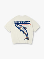 Japanese Sanma Saury Fish Sanma Supreme Retro Graphic Cotton Short Sleeve T-Shirt