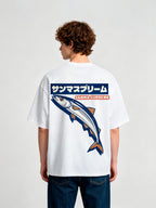 Japanese Sanma Saury Fish Sanma Supreme Retro Graphic Cotton Short Sleeve T-Shirt