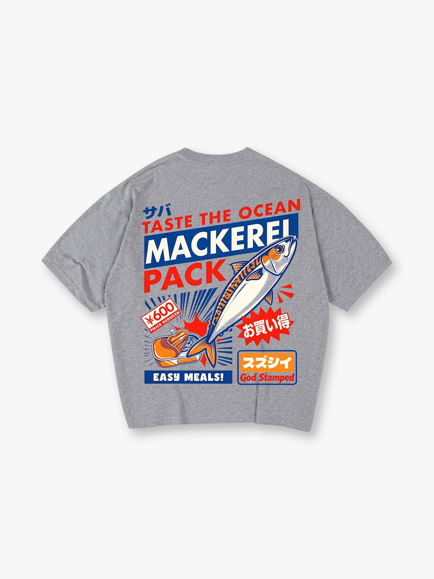 Vintage Japanese Mackerel Fish Market Retro Poster Graphic Short Sleeve T-Shirt