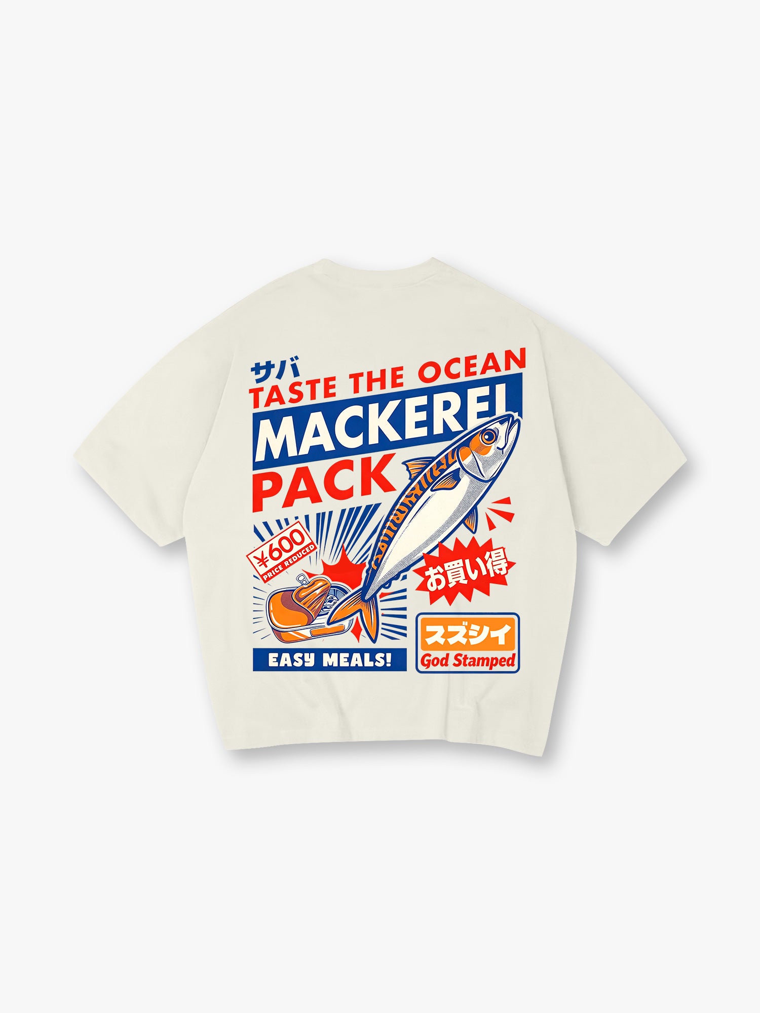 Vintage Japanese Mackerel Fish Market Retro Poster Graphic Short Sleeve T-Shirt