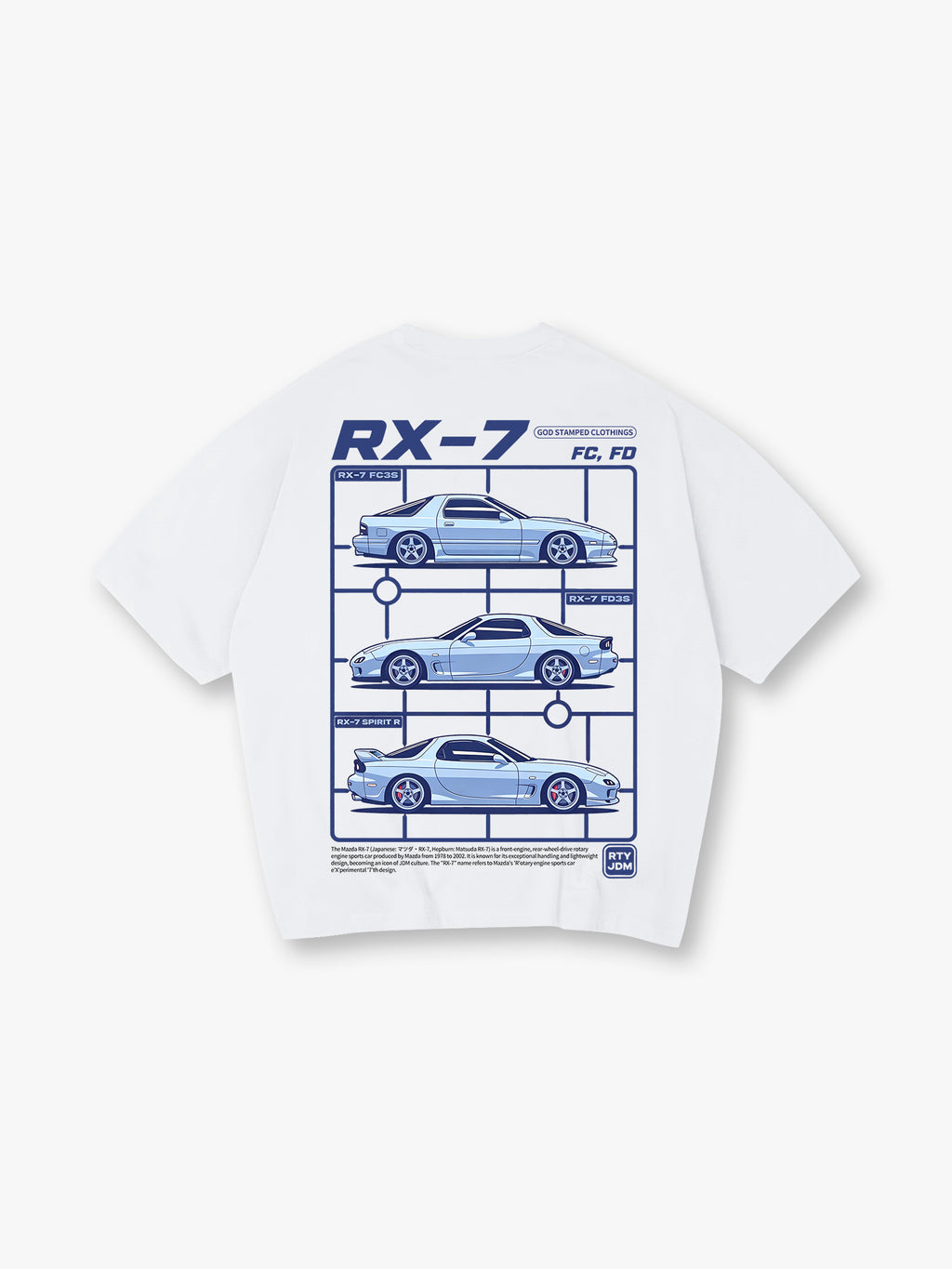 JDM Mazda RX-7 FC FD Spirit R Vintage Sports Car Graphic T-Shirt