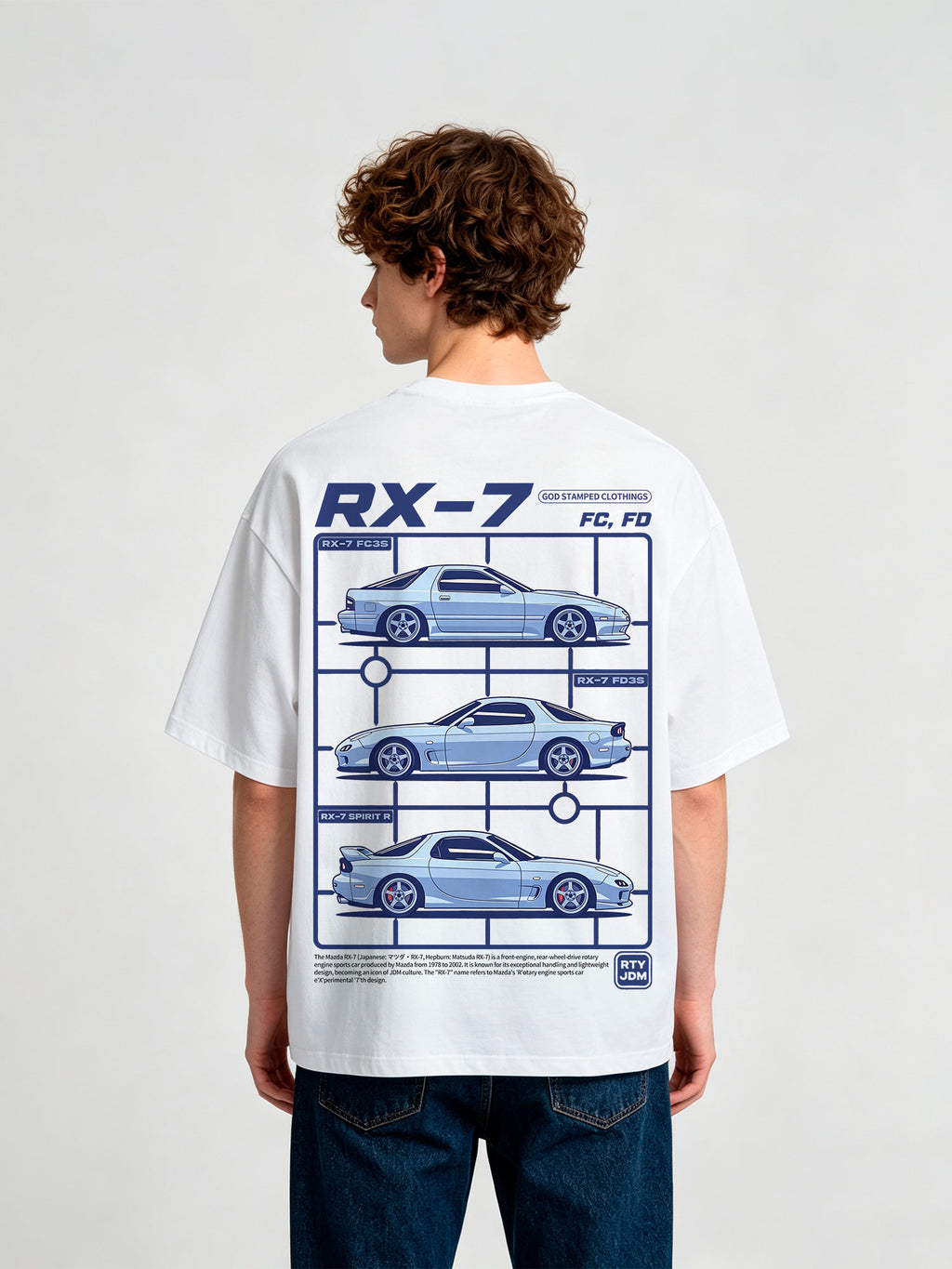 JDM Mazda RX-7 FC FD Spirit R Vintage Sports Car Graphic T-Shirt