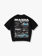 JDM Mazda RX-7 FD3S Blueprint Technical Drawing Car Graphic T-Shirt