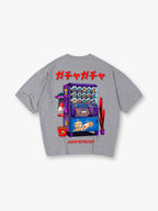 Japanese Retro Pop Gashapon Capsule Vending Machine Cartoon Graphic T-Shirt