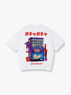 Japanese Retro Pop Gashapon Capsule Vending Machine Cartoon Graphic T-Shirt