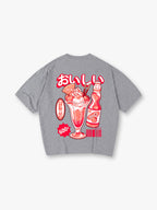 Kawaii Japanese Peach Soda Parfait Dessert Retro Pop Cartoon Cotton T-Shirt