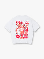 Kawaii Japanese Peach Soda Parfait Dessert Retro Pop Cartoon Cotton T-Shirt