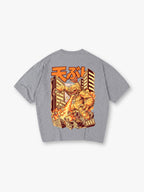 Tempura Kaiju Monster Destroy City Japanese Retro Cartoon Graphic T-Shirt