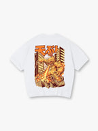 Tempura Kaiju Monster Destroy City Japanese Retro Cartoon Graphic T-Shirt
